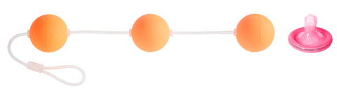 Анальные шарики оранжевые 19,5 см