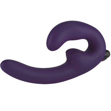 Двухсторонний страпон без ремешков Sharevibe фиолетовый 22 см