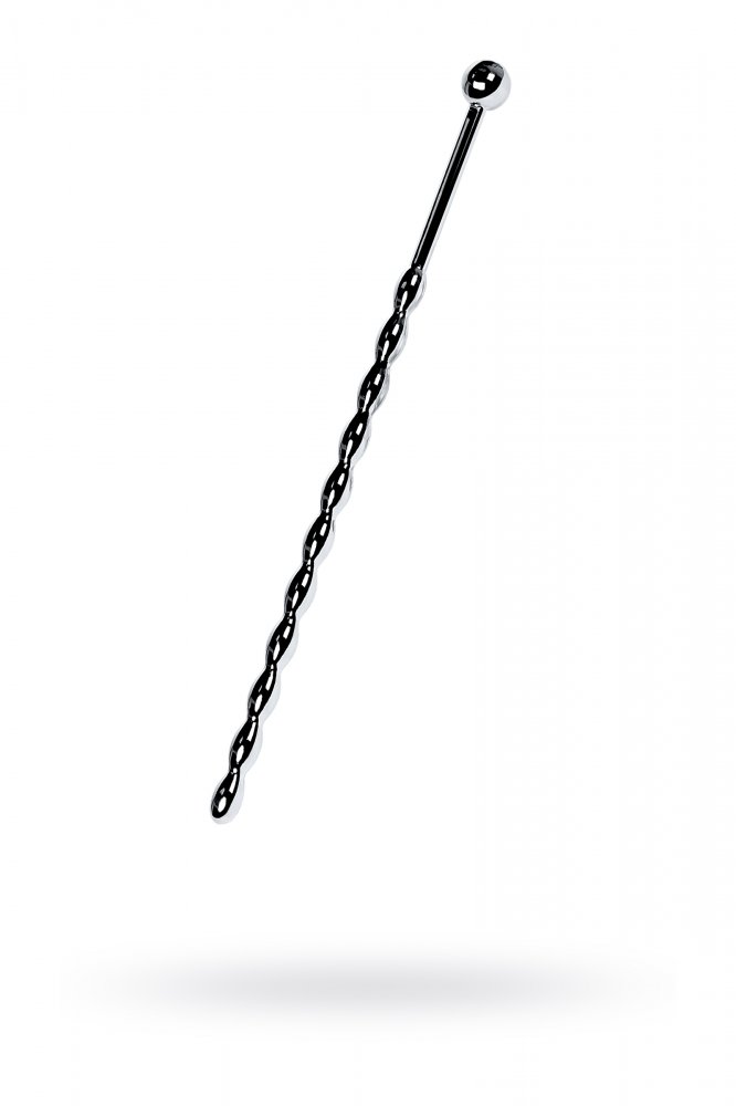 Уретральный плаг-косичка длинный серебристый 15,7 см