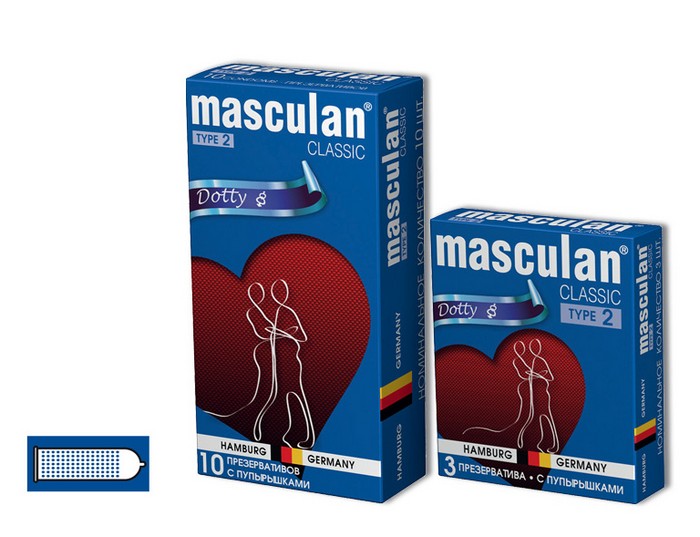 Презервативы Masculan Classic 2 с пупырышками Dotty 10 шт