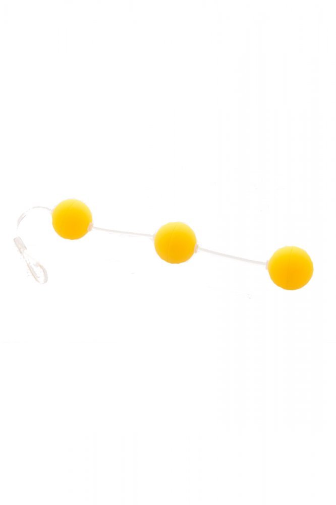 Анальные шарики желтые 19,5 см