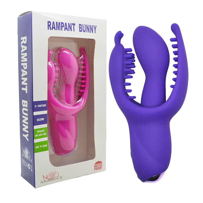 Вибратор анально-вагинальный с стимуляцией клитора Rampant Bunny 17 см