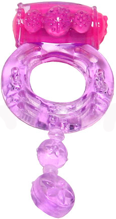 Виброкольцо с хвостиком розовое