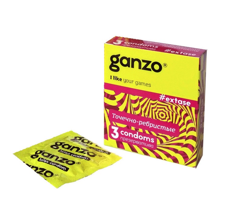 Презервативы точечно-ребристые Ganzo Extase № 3 шт