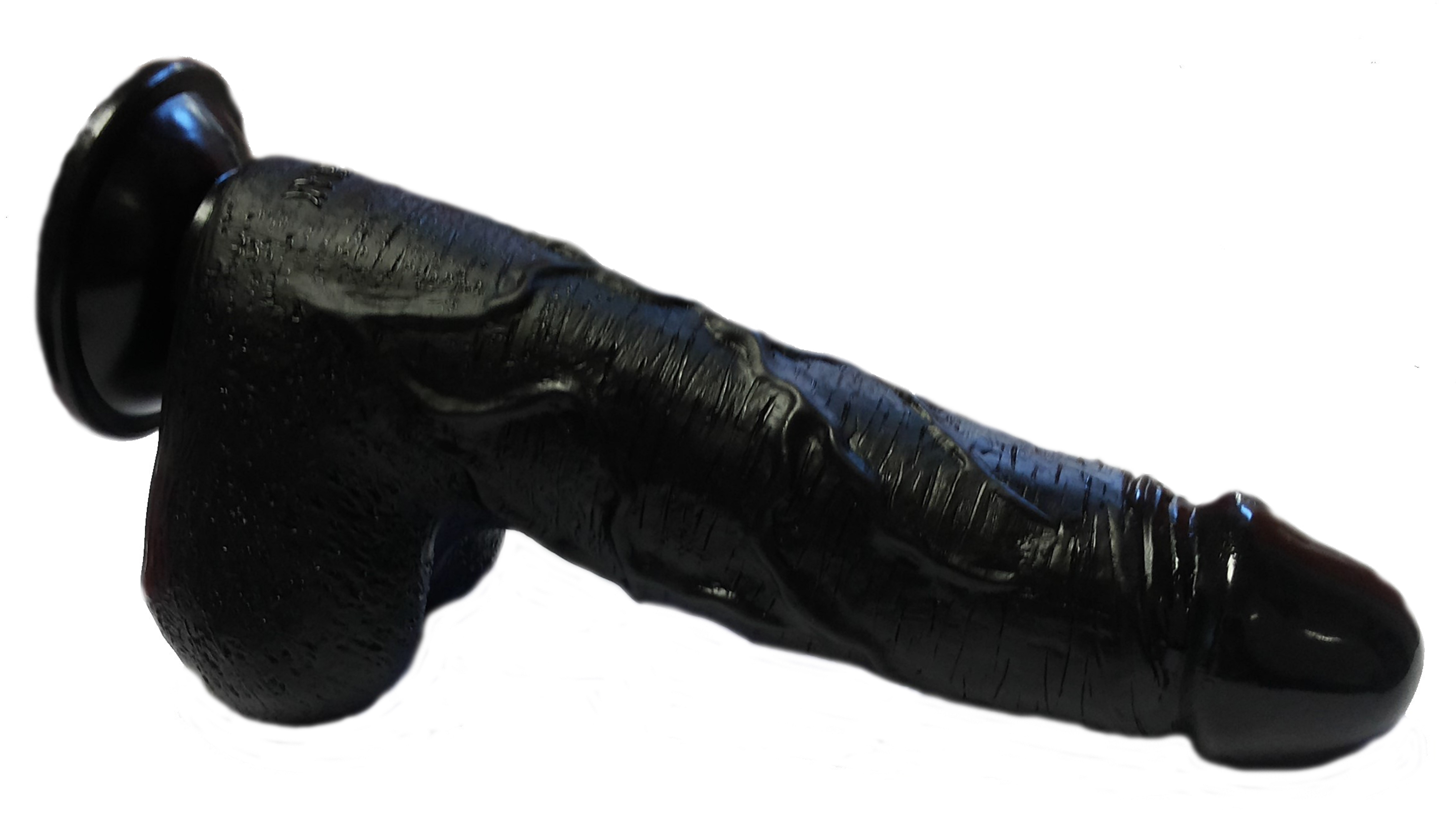 Реалистичный фаллос на присоске с мошонкой Faak черный 25 см