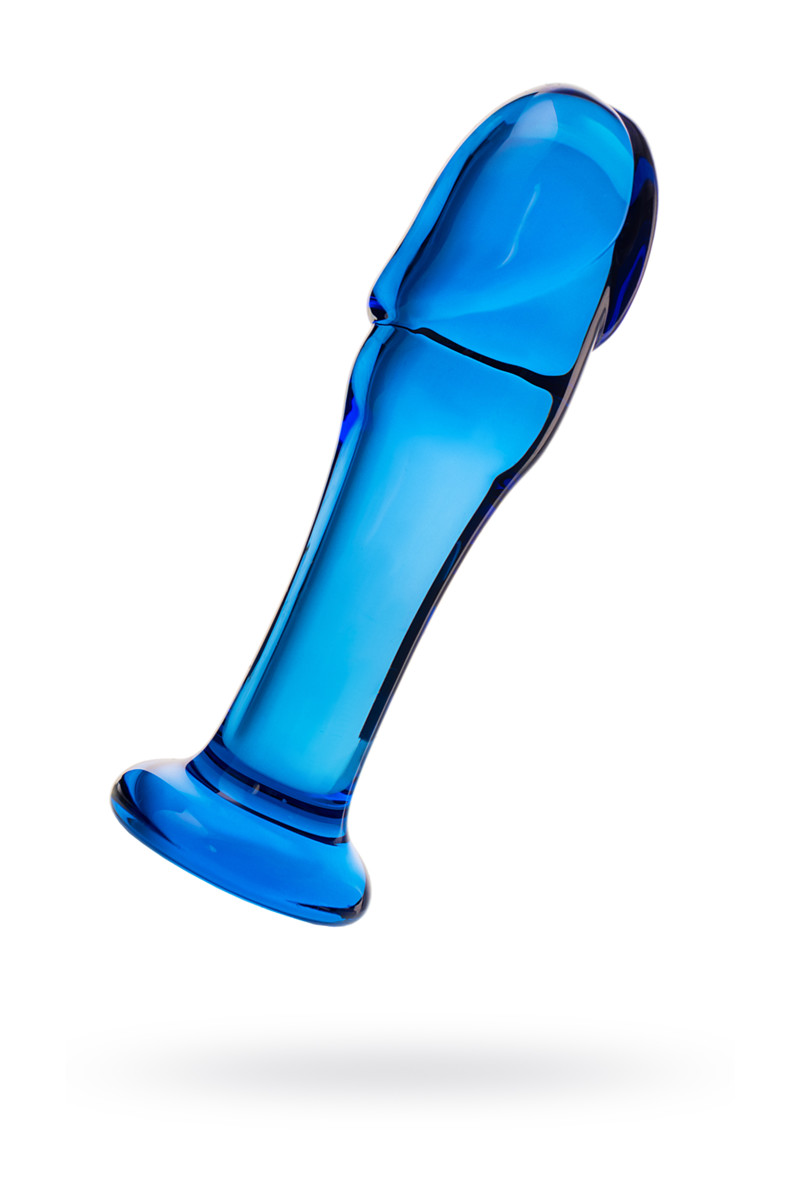 Фаллоимитатор анальный стеклянный синий 13,5 см
