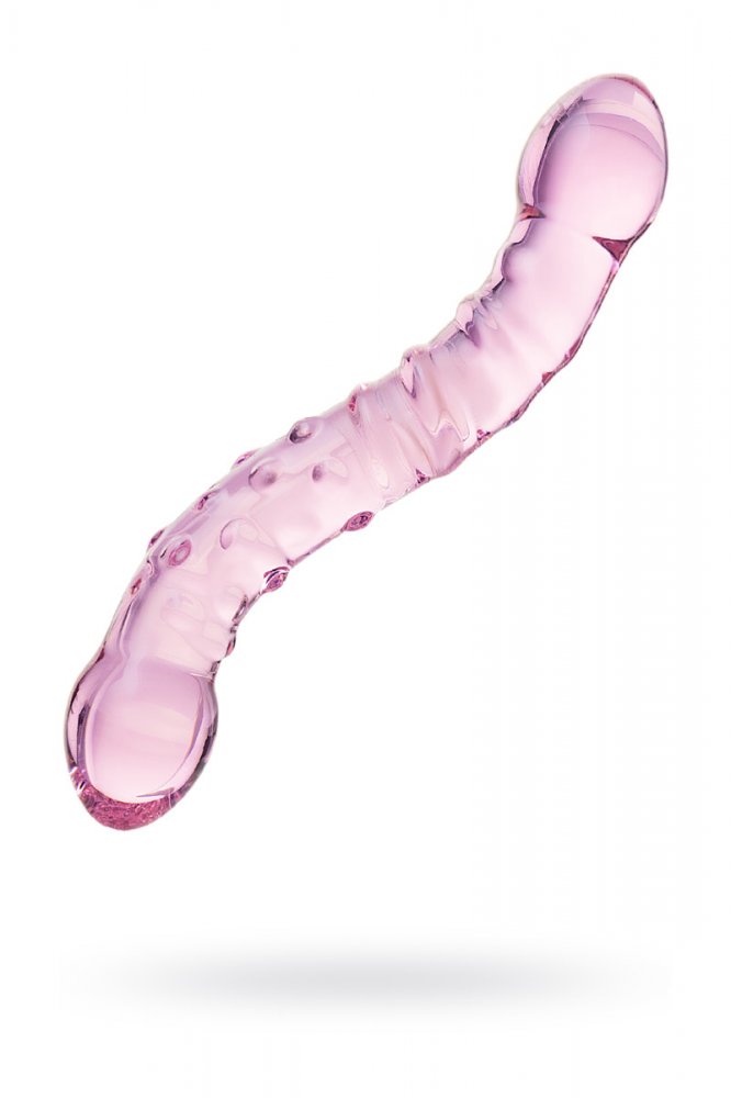 Фаллоимитатор стеклянный розовый 19,5 см