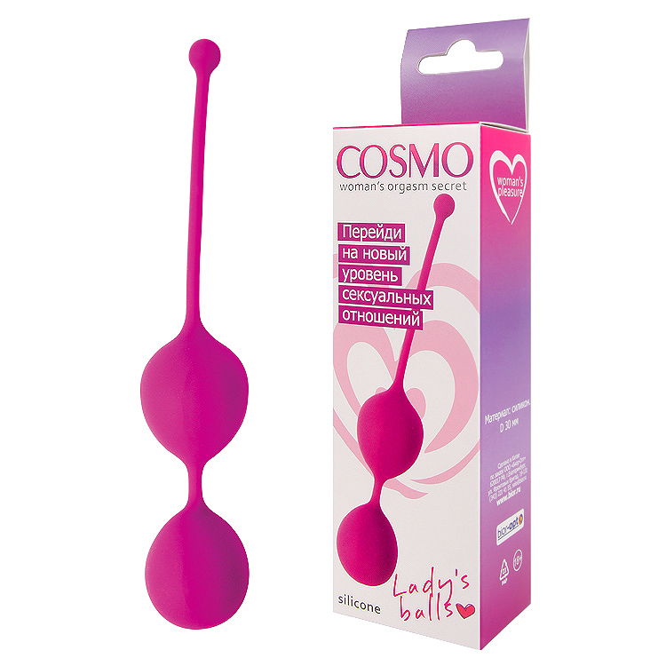 Вагинальные шарики Cosmo розовые 16 см