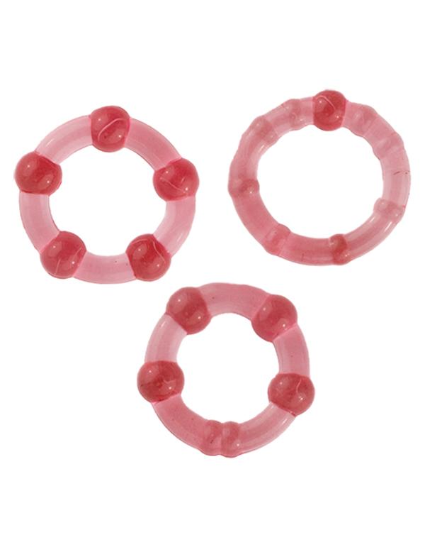 Эрекционные кольца Rings Set розовые 3 шт