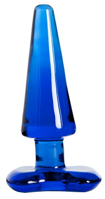 Анальная втулка стеклянная синяя 10 см
