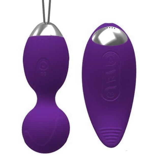 Вагинальные шарики Janice с вибрацией и пультом ДУ фиолетовые