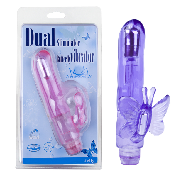 Вибромассажер Dual Stimulator Butterfly фиолетовый 18 см